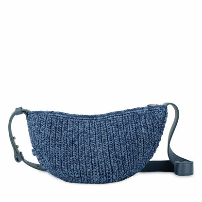 The Sak Tess Sling Bag in Denim Tonal Straw Crochet
