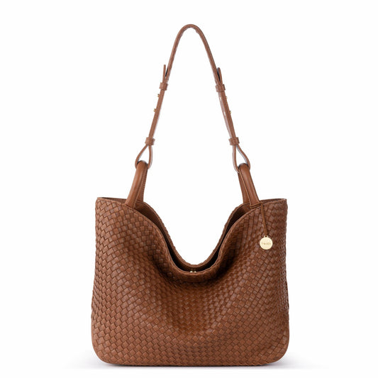 The Sak Los Feliz Medium Tote Bag in Cognac Woven
