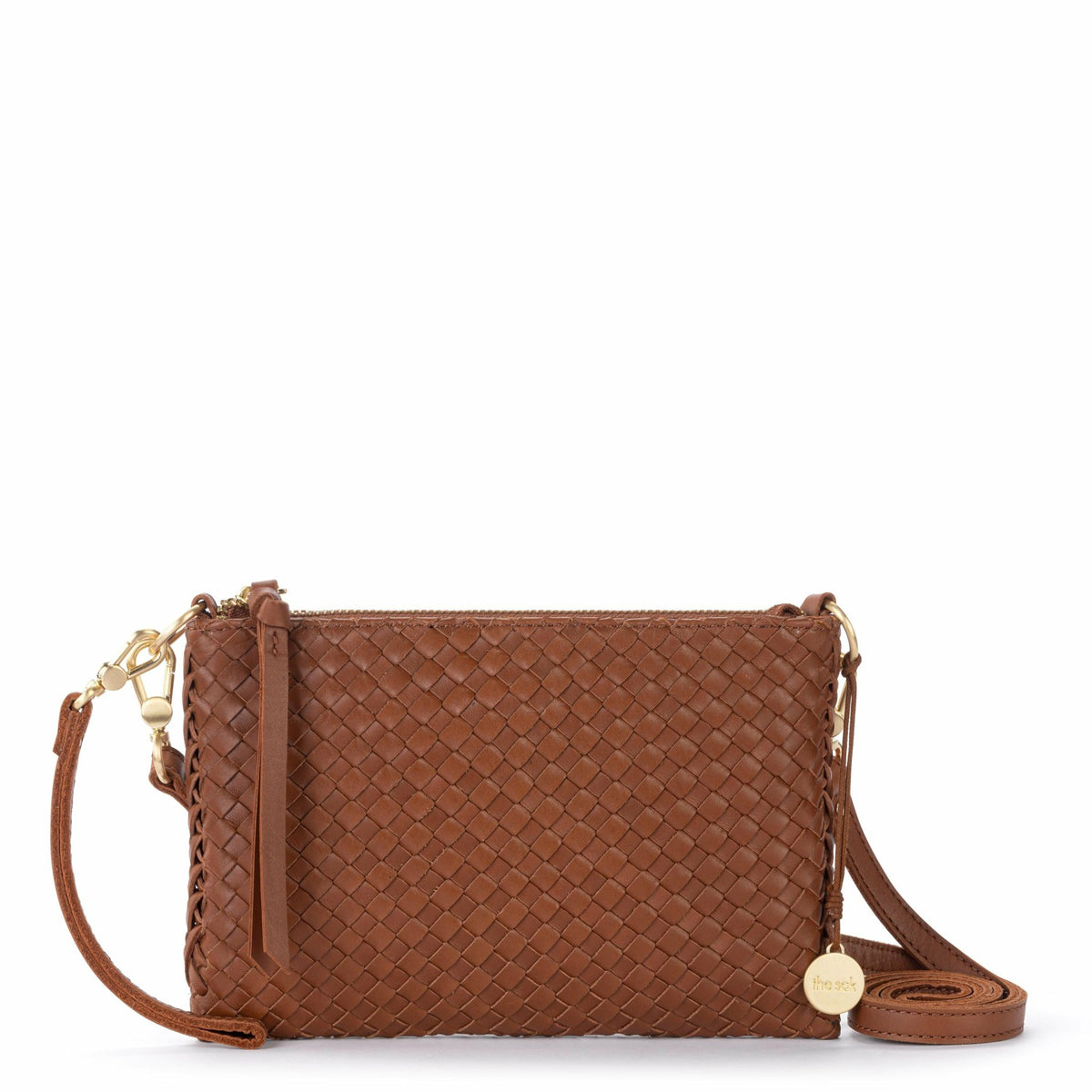 The Sak Vita Convertible Wristlet in Cognac Woven