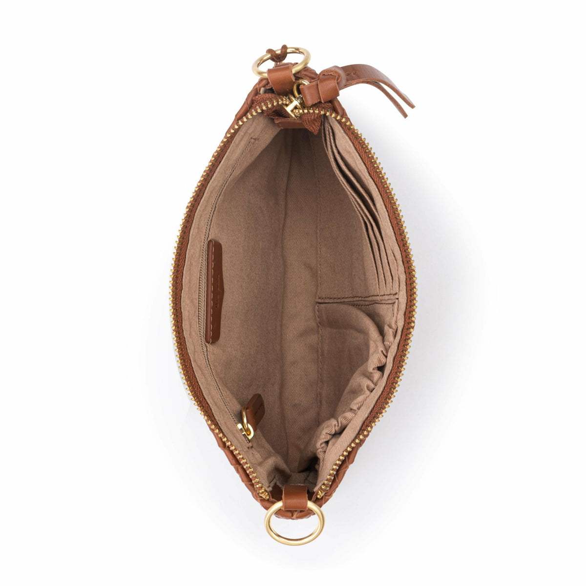 The Sak Vita Convertible Wristlet in Cognac Woven