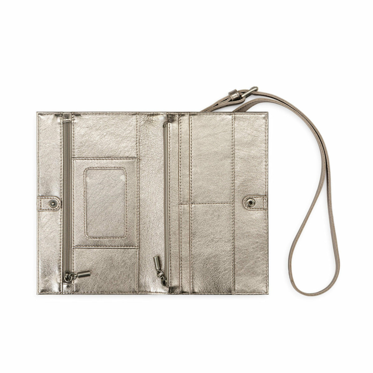 The Sak Los Feliz Phone Wallet in Pyrite Leather