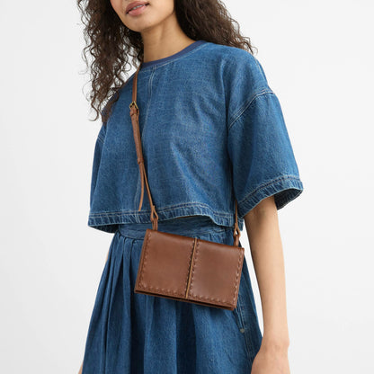 The Sak Los Feliz Phone Wallet in Whiskey Leather