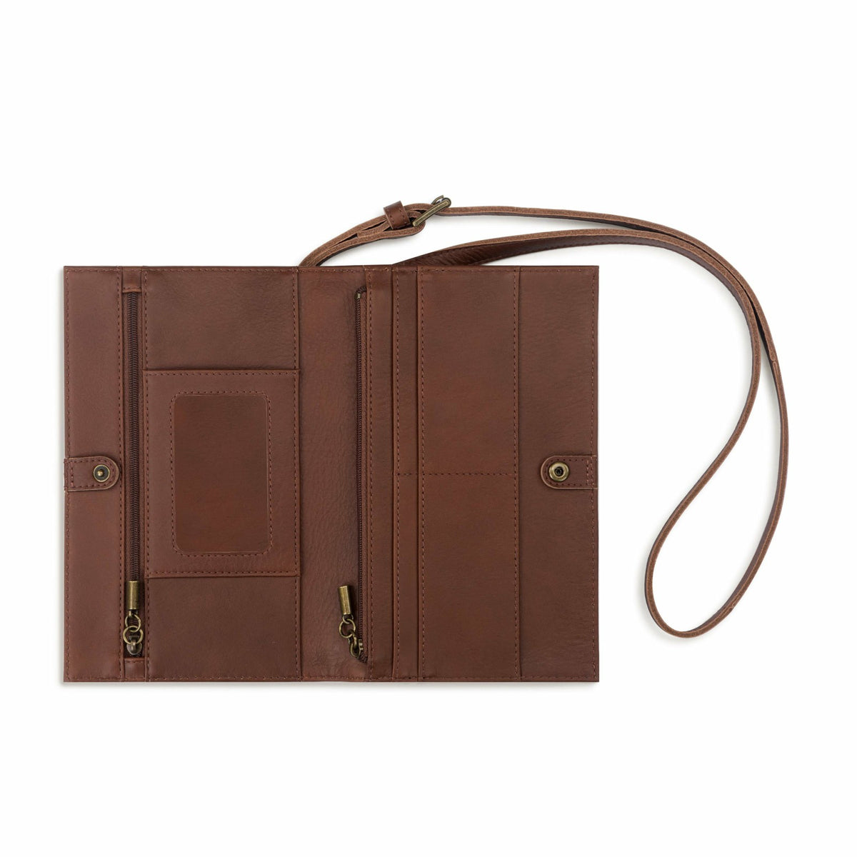 The Sak Los Feliz Phone Wallet in Whiskey Leather