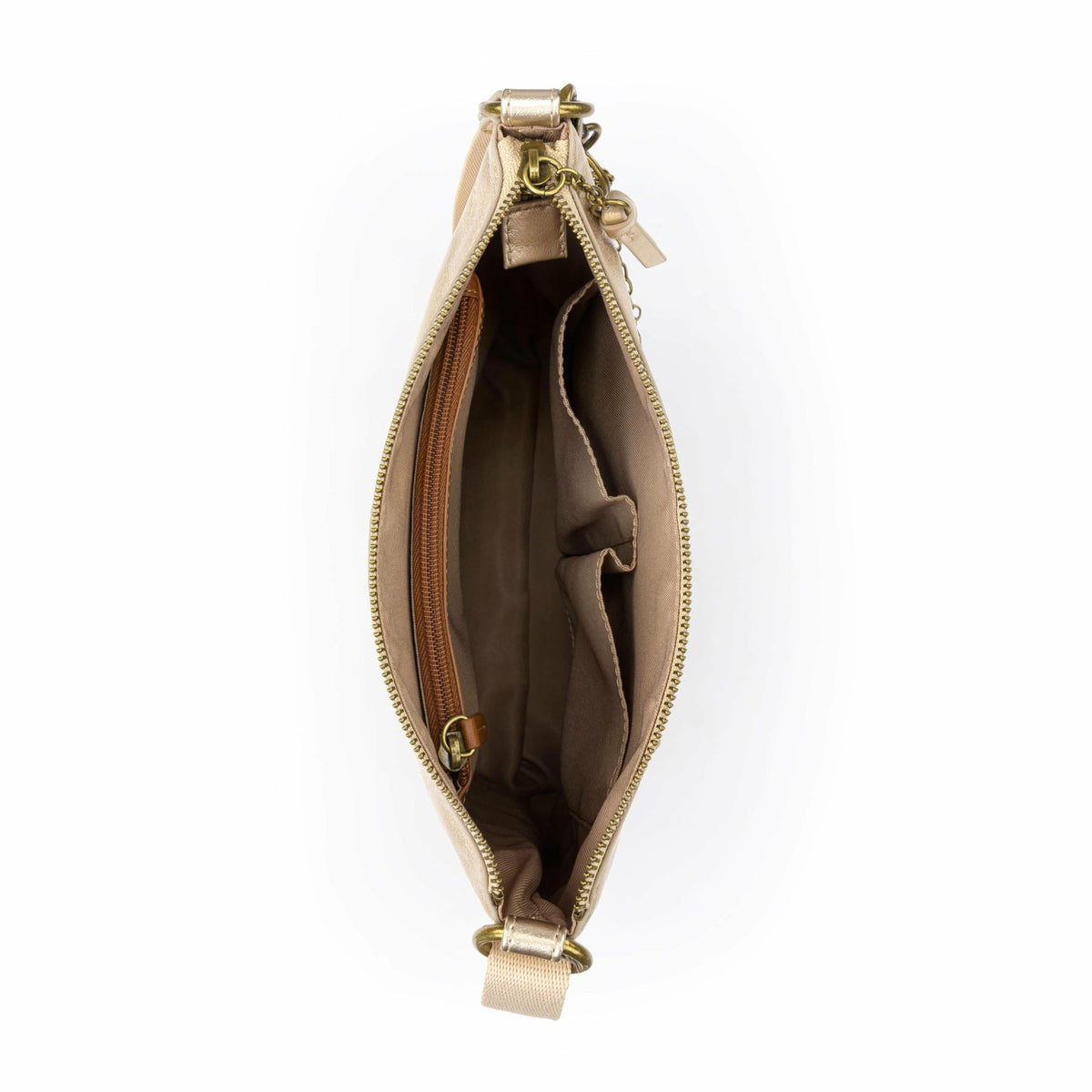 The Sak Lucia Crossbody Bag in Light Gold Leather