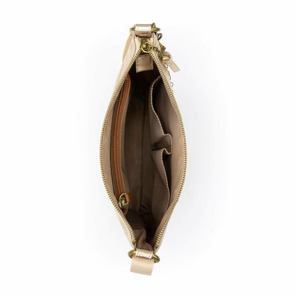 The Sak Lucia Crossbody Bag in Light Gold Leather