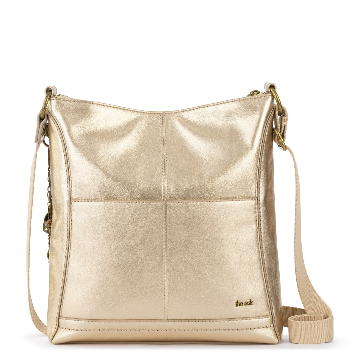 The Sak Lucia Crossbody Bag in Light Gold Leather