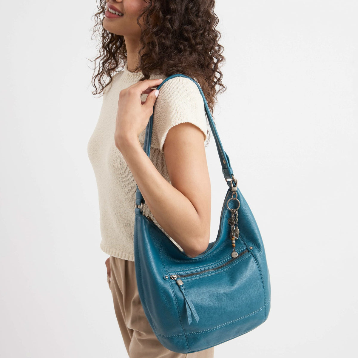 The Sak Sequoia Hobo Bag in Deep Teal Leather