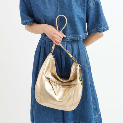 The Sak Sequoia Hobo Bag in Light Gold Leather