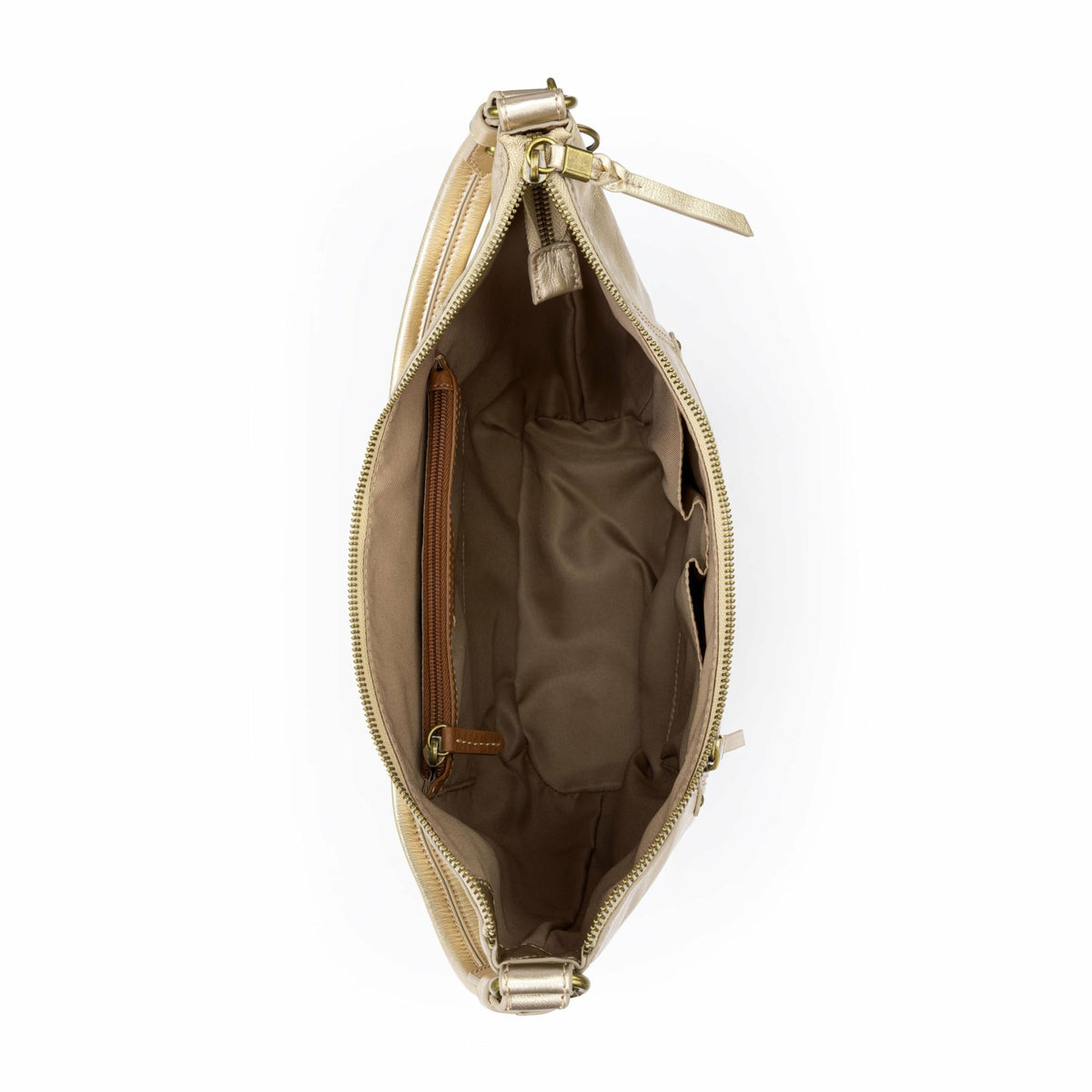 The Sak Sequoia Hobo Bag in Light Gold Leather