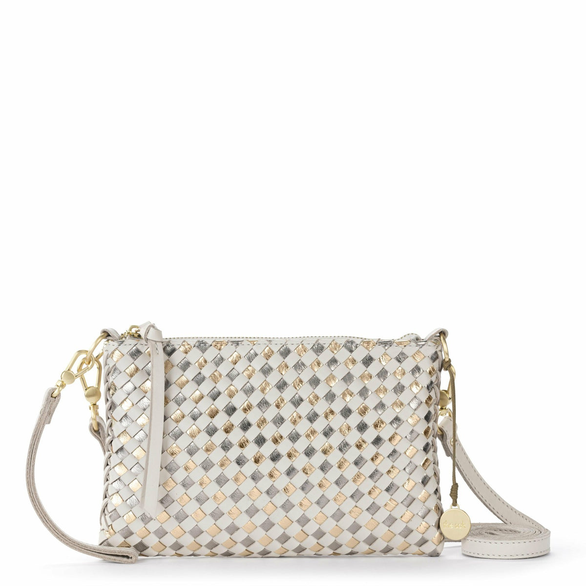 The Sak Vita Convertible Wristlet in Stone Metallic Woven