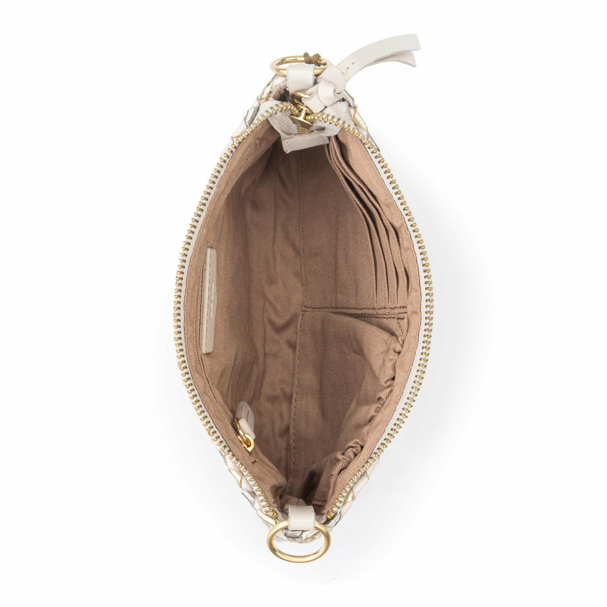 The Sak Vita Convertible Wristlet in Stone Metallic Woven