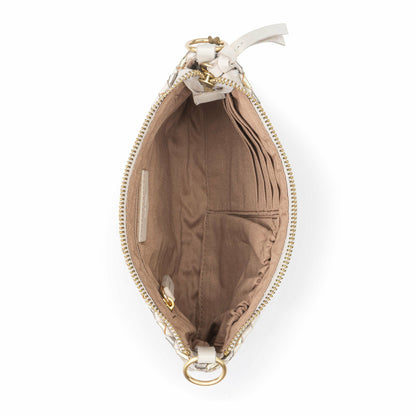 The Sak Vita Convertible Wristlet in Stone Metallic Woven