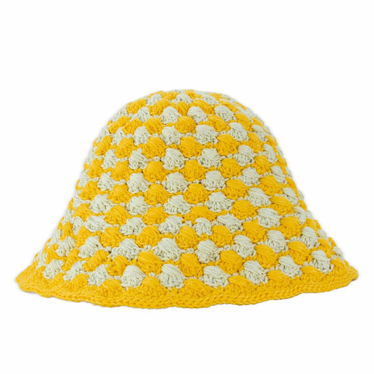 The Sak Lanie Bucket Hat in Lemon Drop Shell Crochet