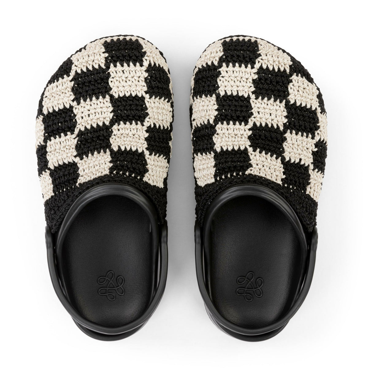 The Sak Bolo Clog in Black Check Crochet