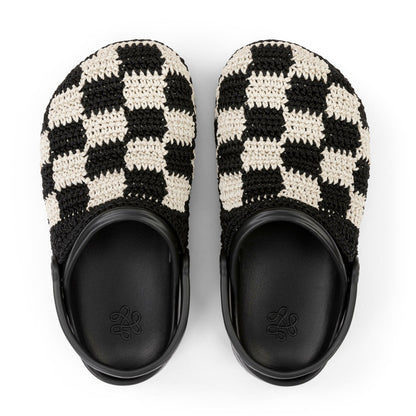 The Sak Bolo Clog in Black Check Crochet