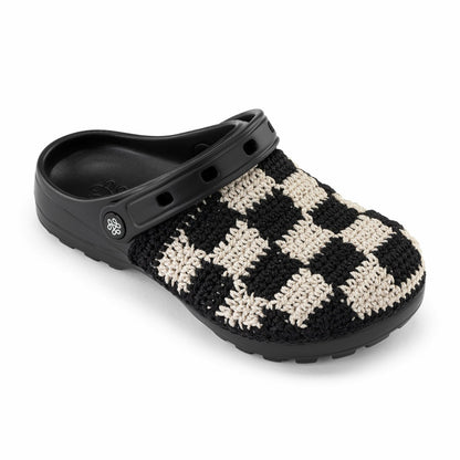 The Sak Bolo Clog in Black Check Crochet