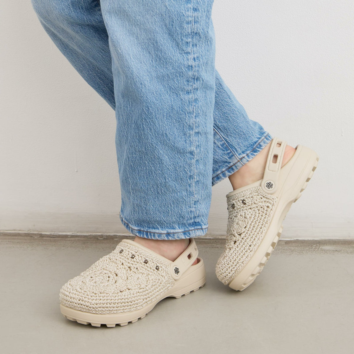 The Sak Bolo EVA Clog in Natural Medallion Crochet