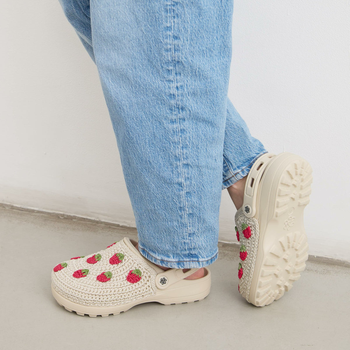 The Sak Bolo EVA Clog in Natural Strawberries Crochet