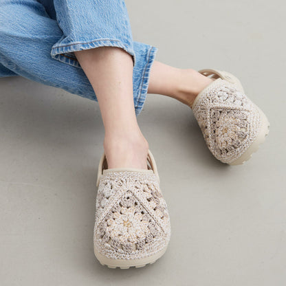 The Sak Bolo EVA Clog in Sand Patch Crochet