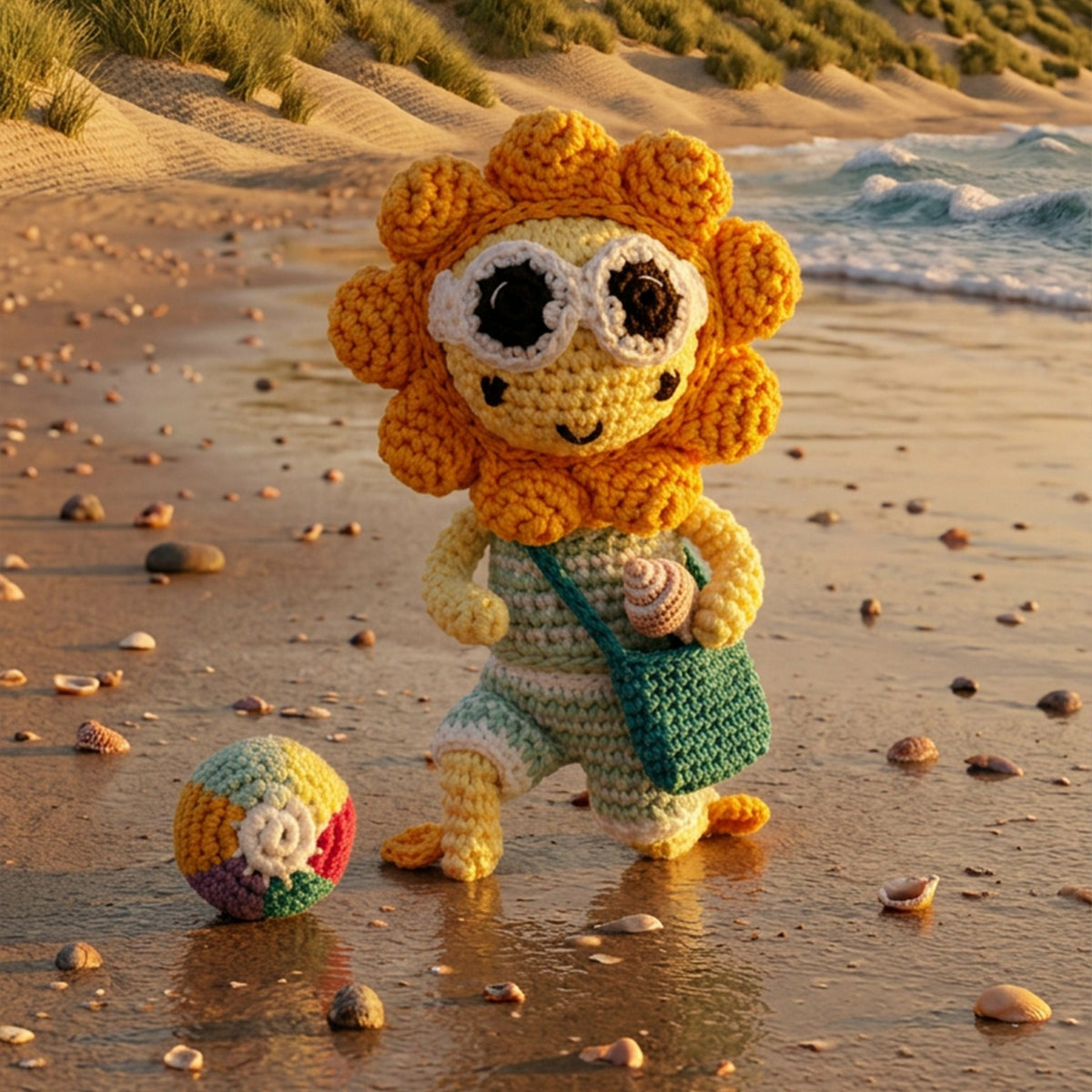 The Sak Sunbudz Sunflower Dangle in Shellee Crochet