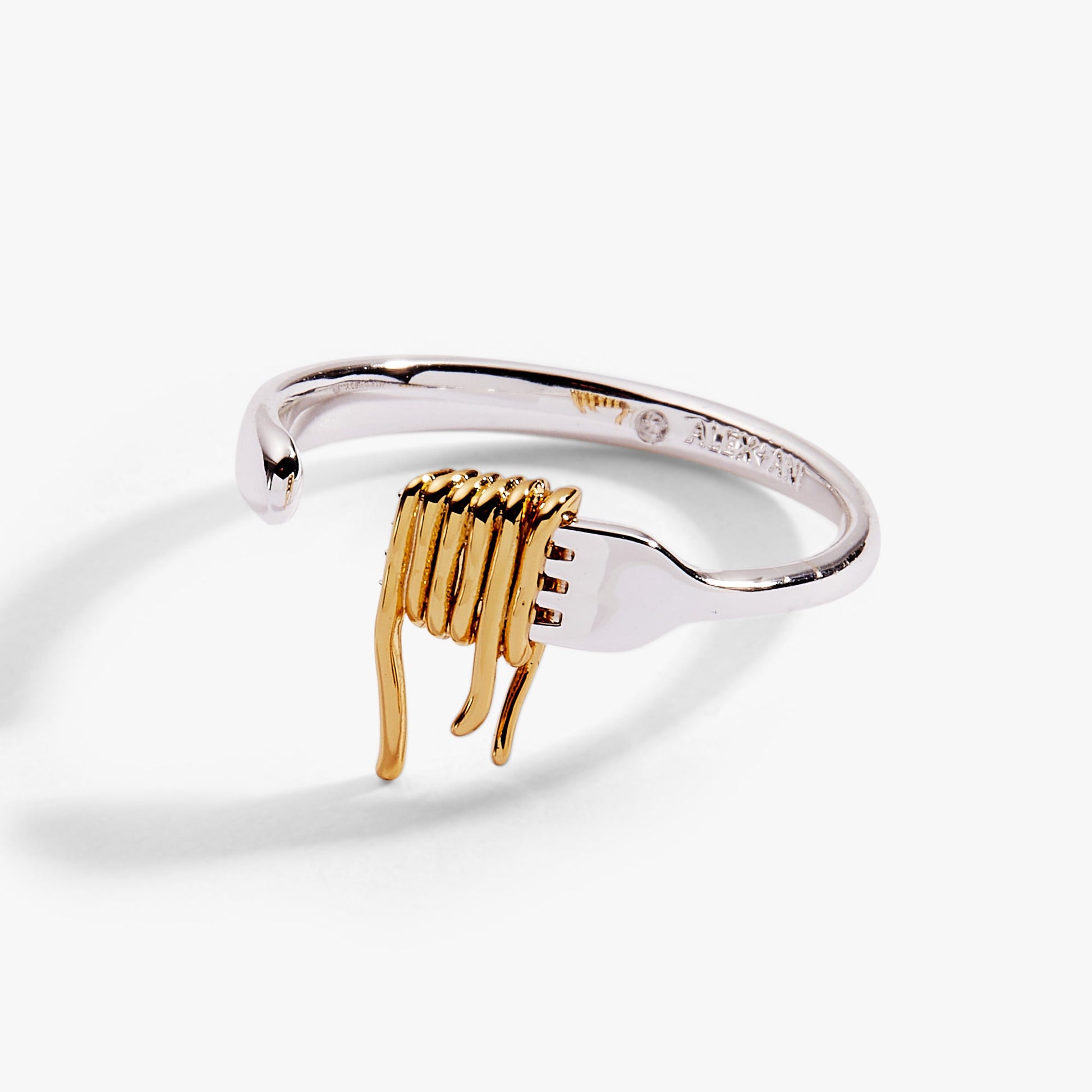 Pasta Girl Spaghetti Fork Ring Two Tone