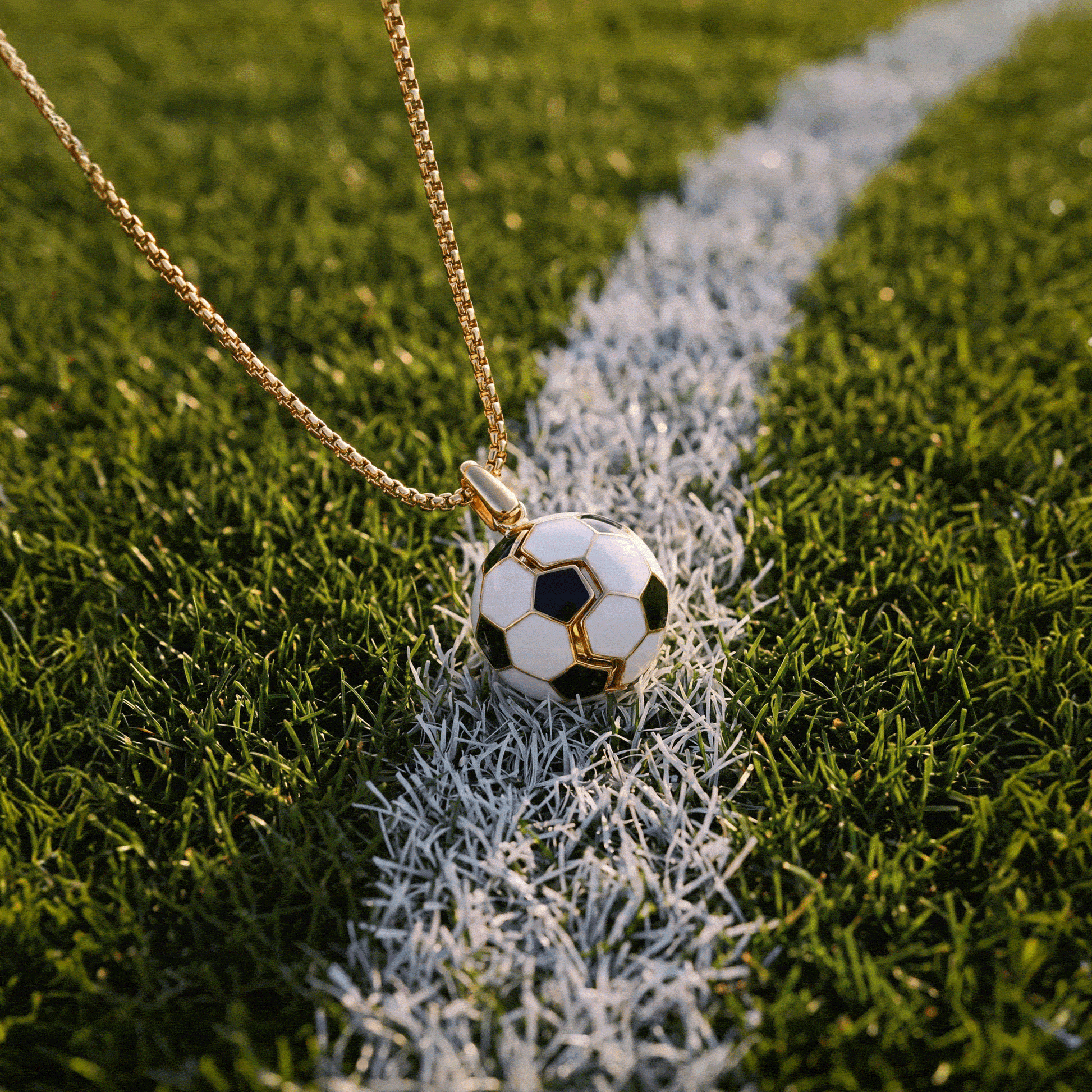 Soccer Ball "Control The Ball, Command The Game" Locket Necklace Gold