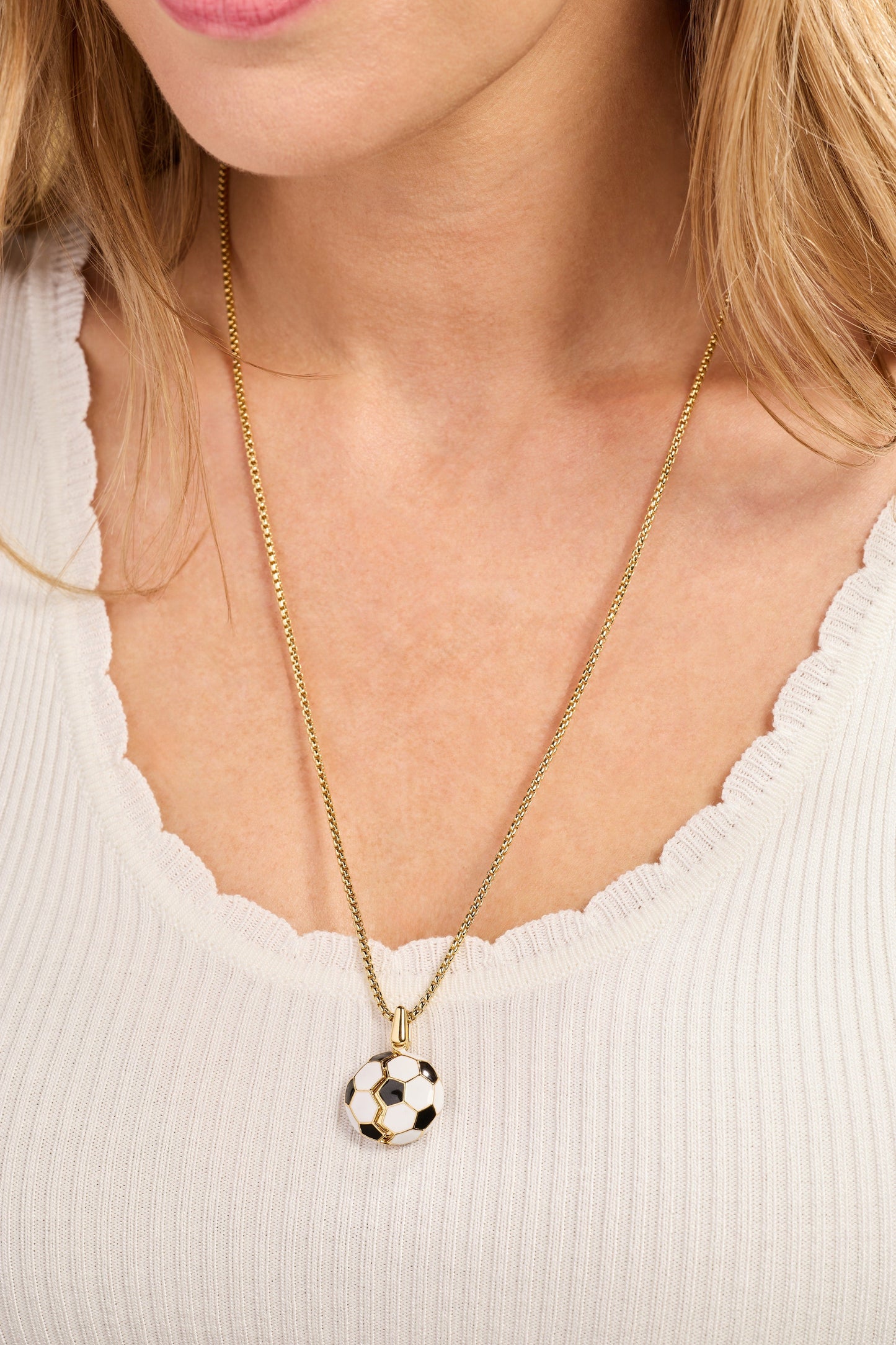Soccer Ball "Control The Ball, Command The Game" Locket Necklace Gold