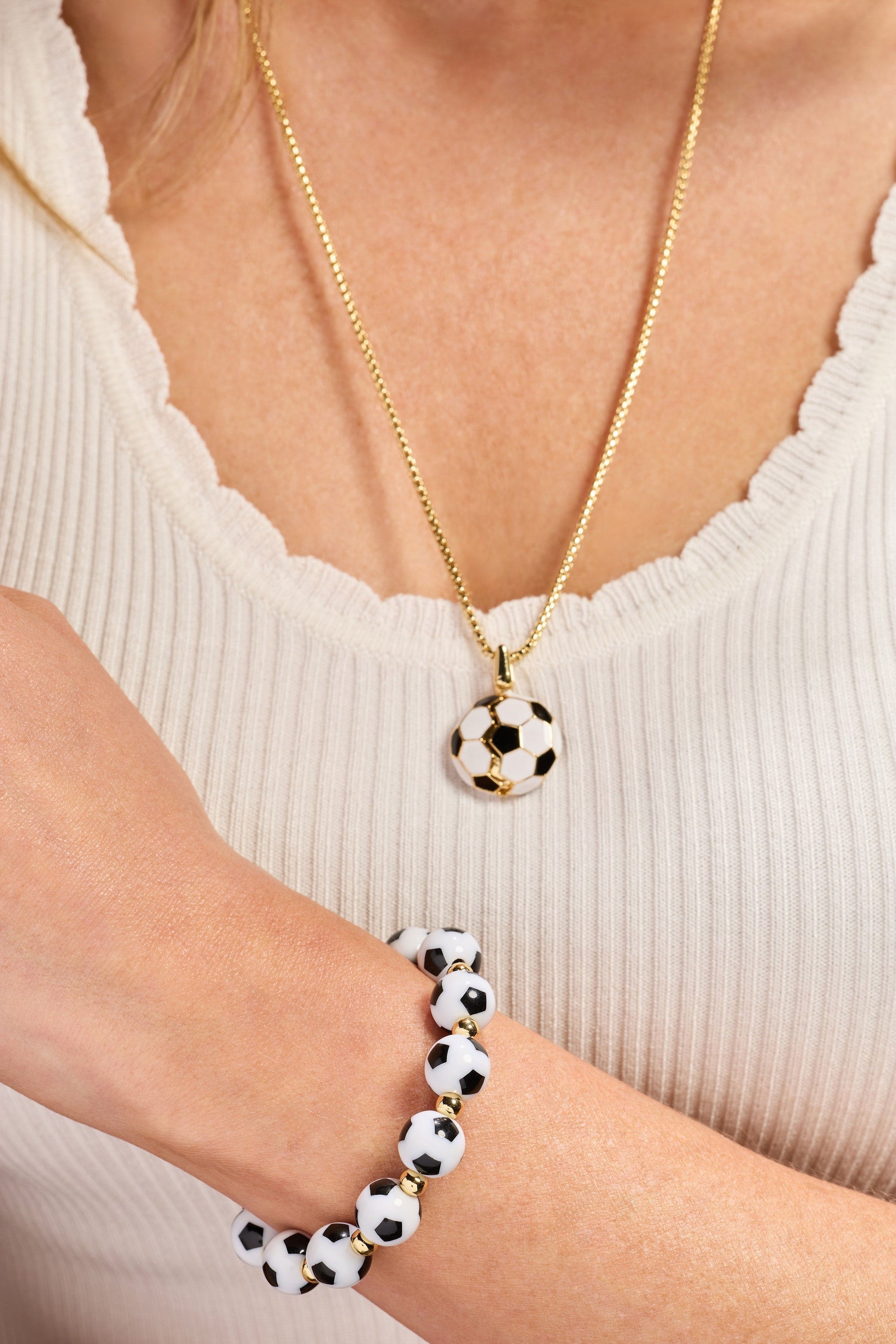 Soccer Ball "Control The Ball, Command The Game" Locket Necklace Gold