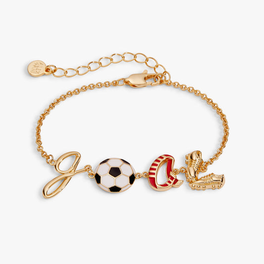Soccer GOAL Linear Bracelet Gold