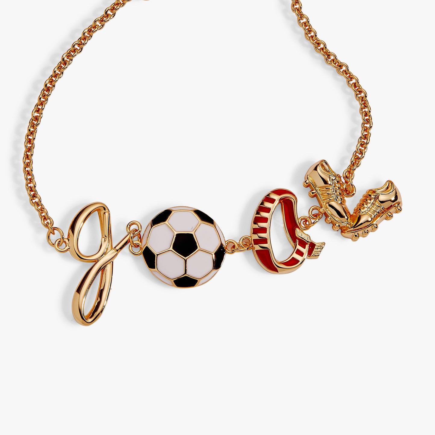 Soccer GOAL Linear Bracelet Gold