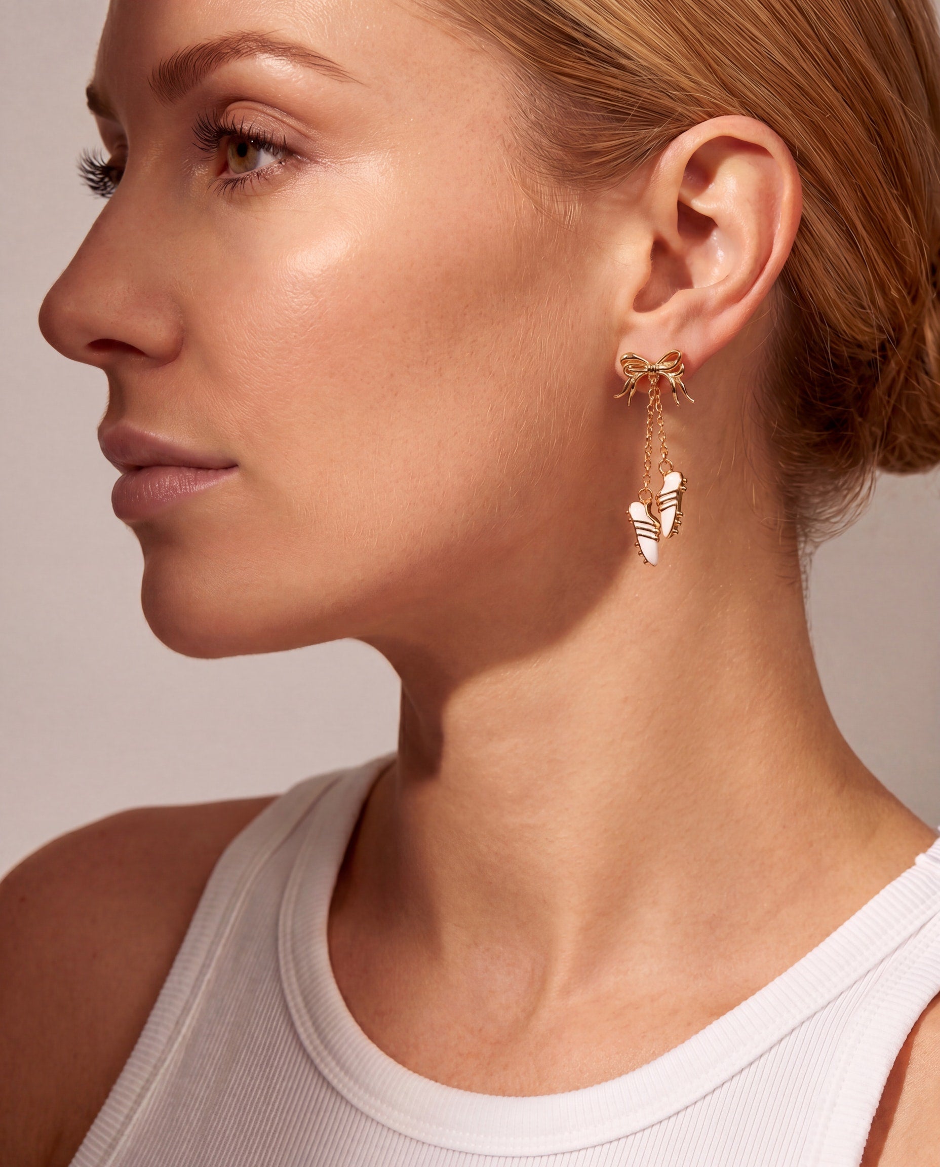 Soccer Cleats Earrings Gold