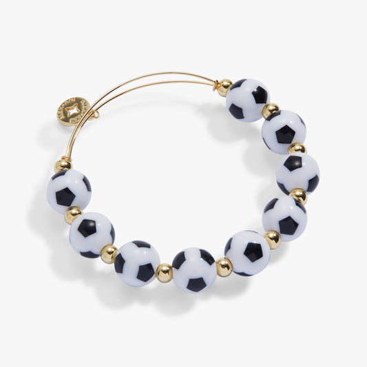Soccer Beaded Bangle - Oversized Gold