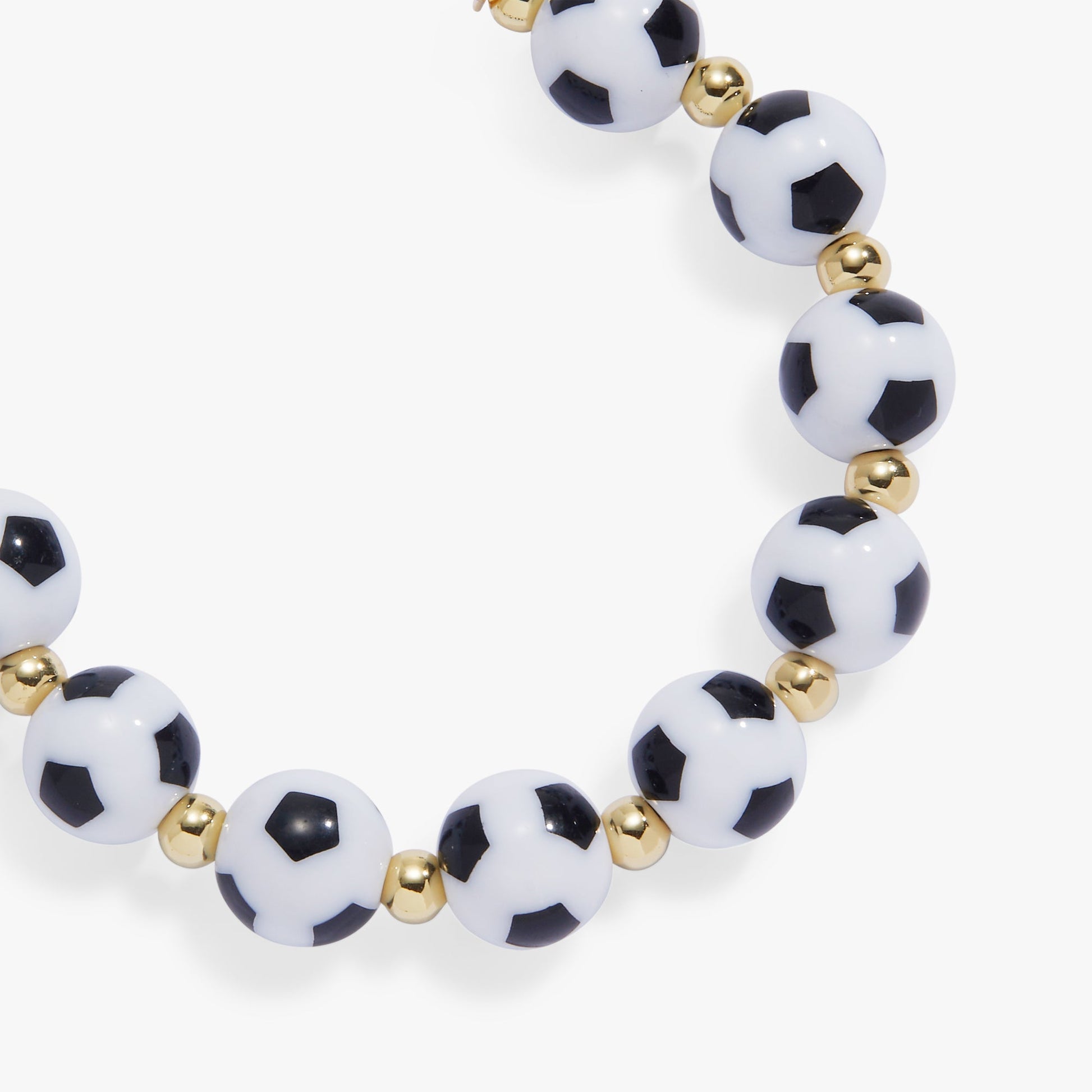 Soccer Beaded Bangle - Oversized Gold
