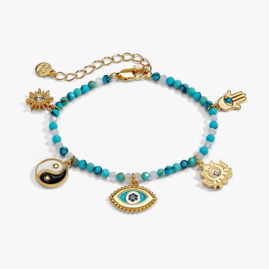 Healing Stone Charm Bracelet Gold