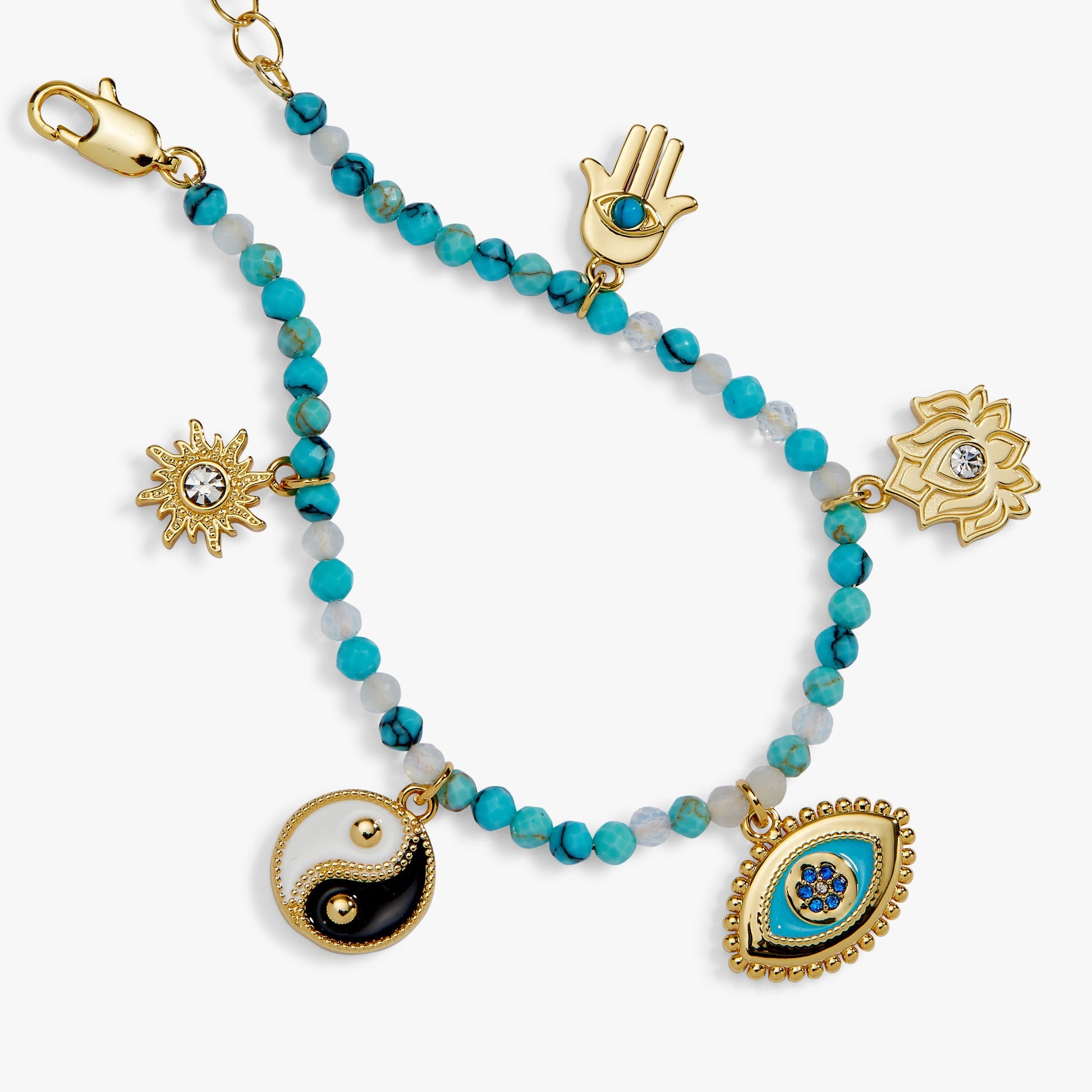 Healing Stone Charm Bracelet Gold