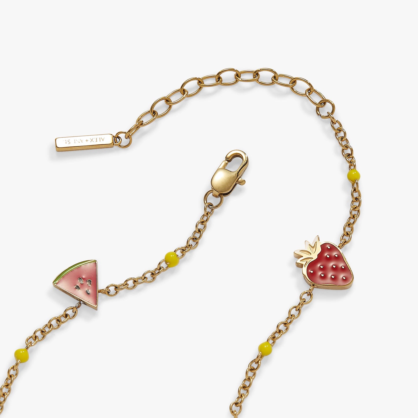 Fruit Inline Charm Anklet Stainless Steel Gold