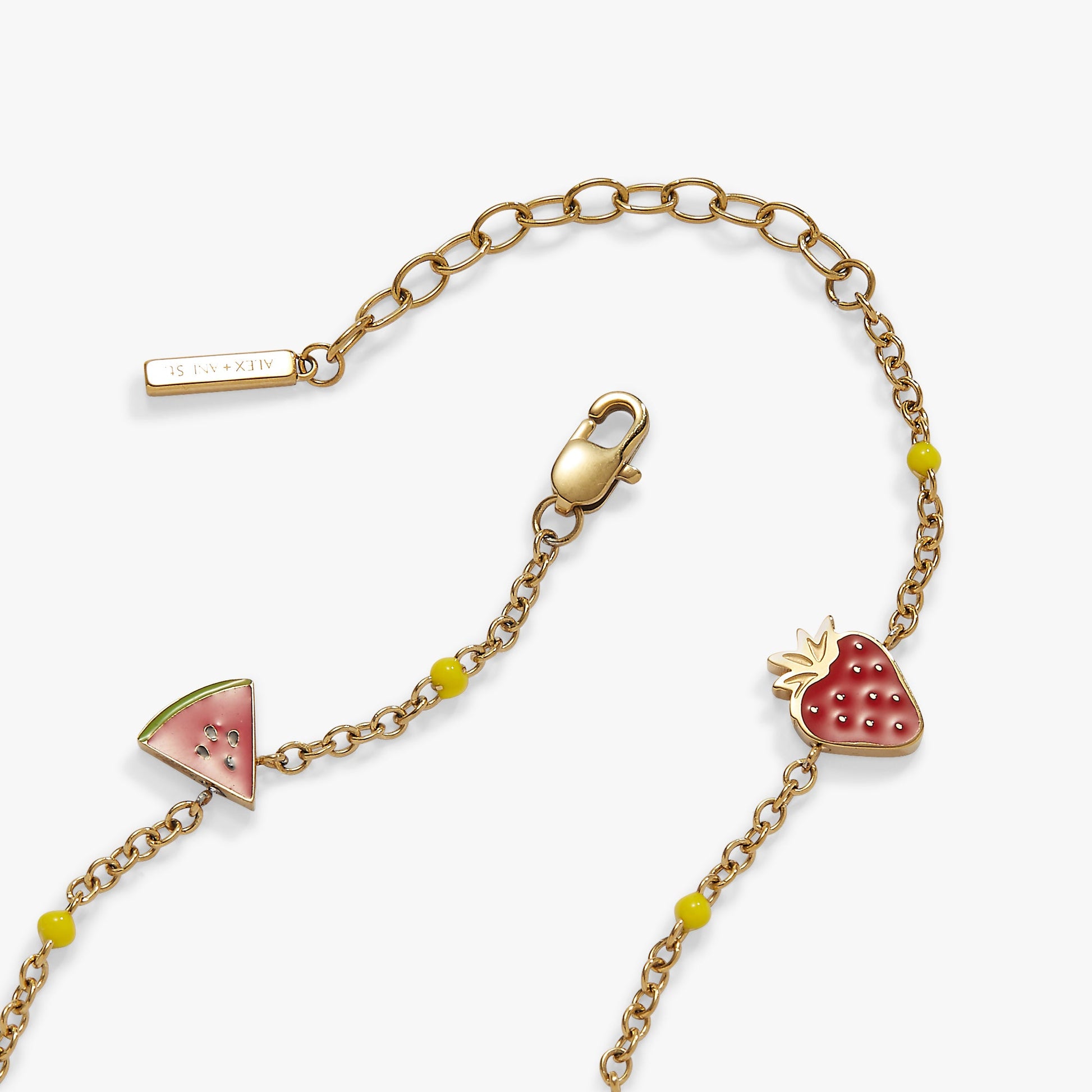 Fruit Inline Charm Anklet Stainless Steel Gold