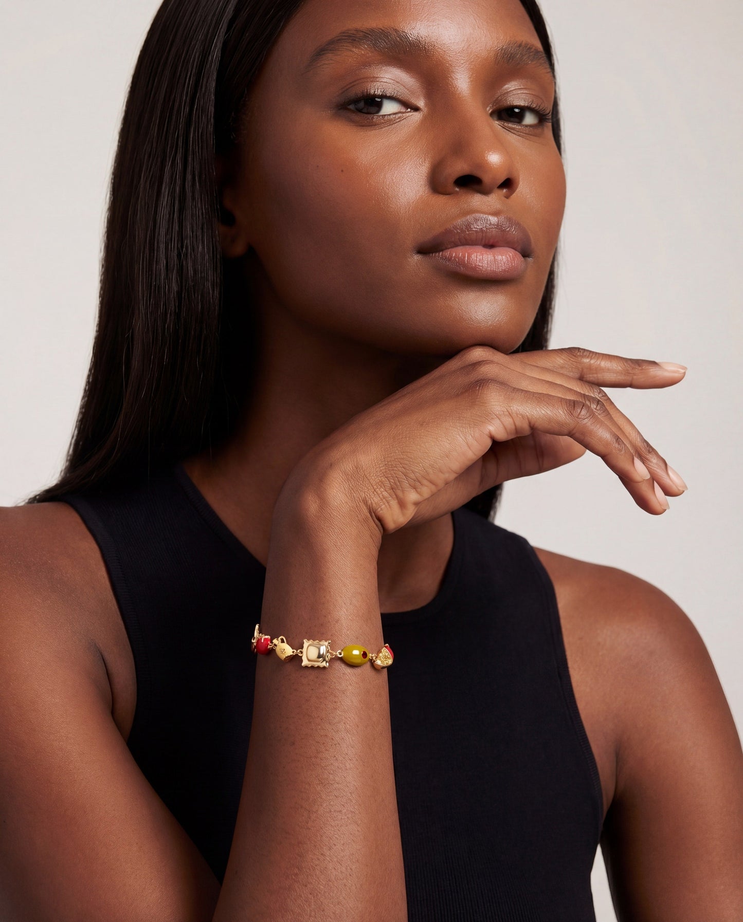 Pasta Girl Linear Bracelet Gold