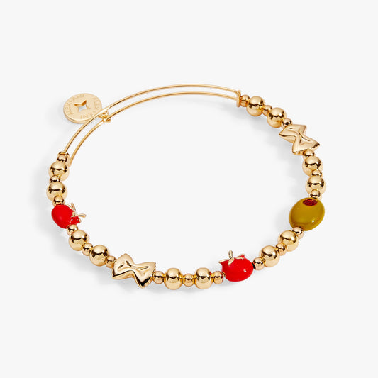 Pasta Girl Beaded Bangle Gold