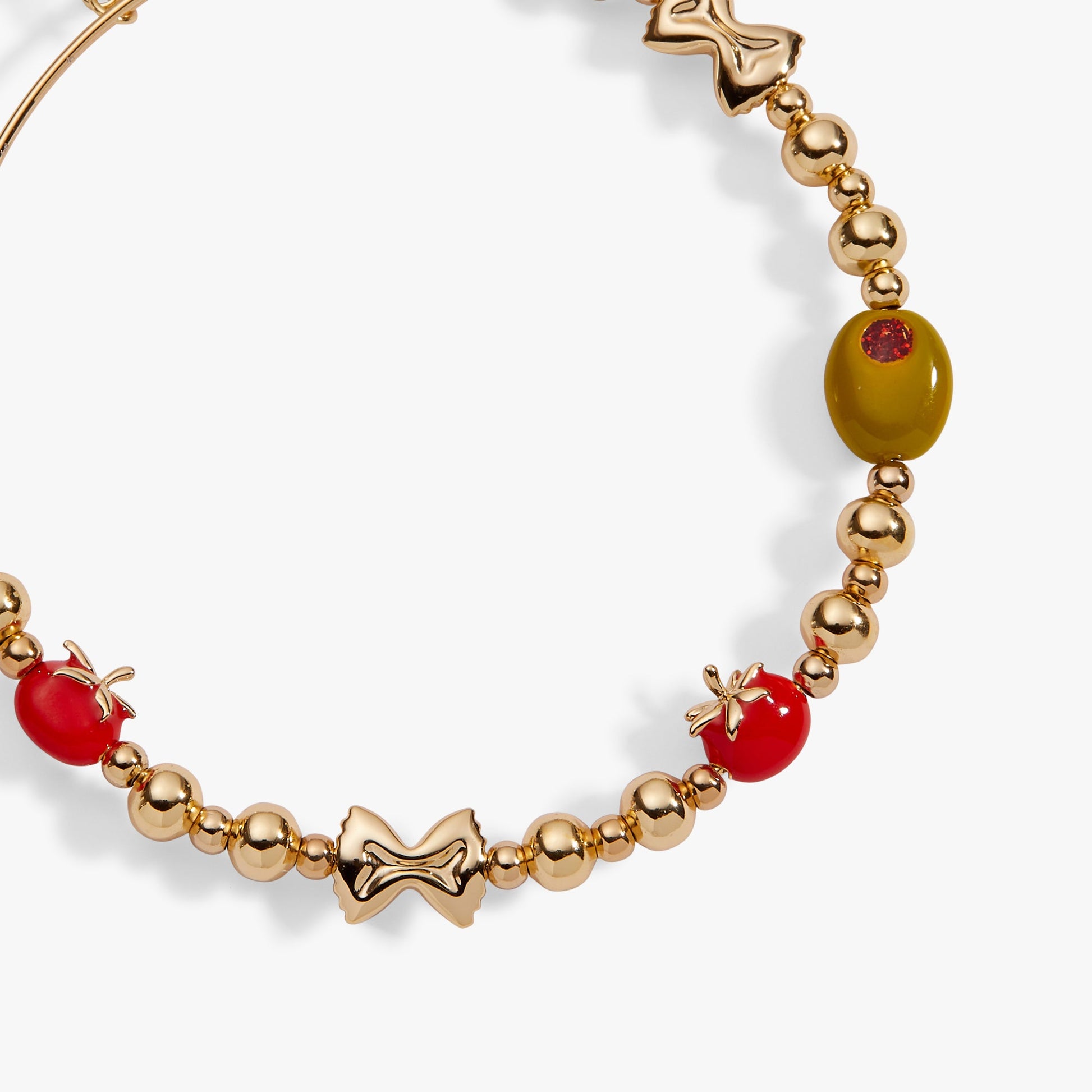 Pasta Girl Beaded Bangle Gold
