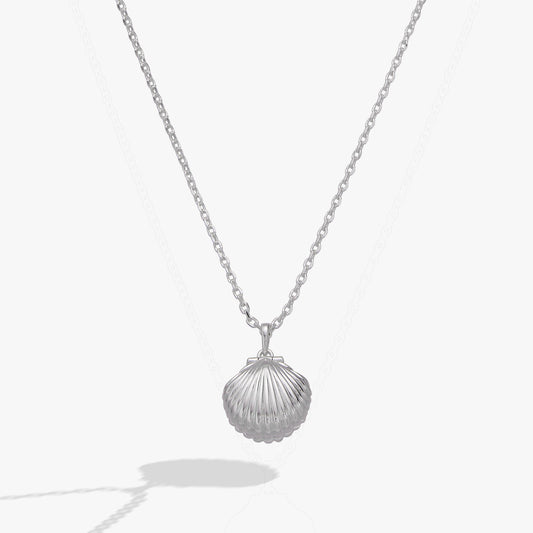 Salt + Sea 'Seashells Are Love Letters In The Sand' Seashell Locket Pendant Silver