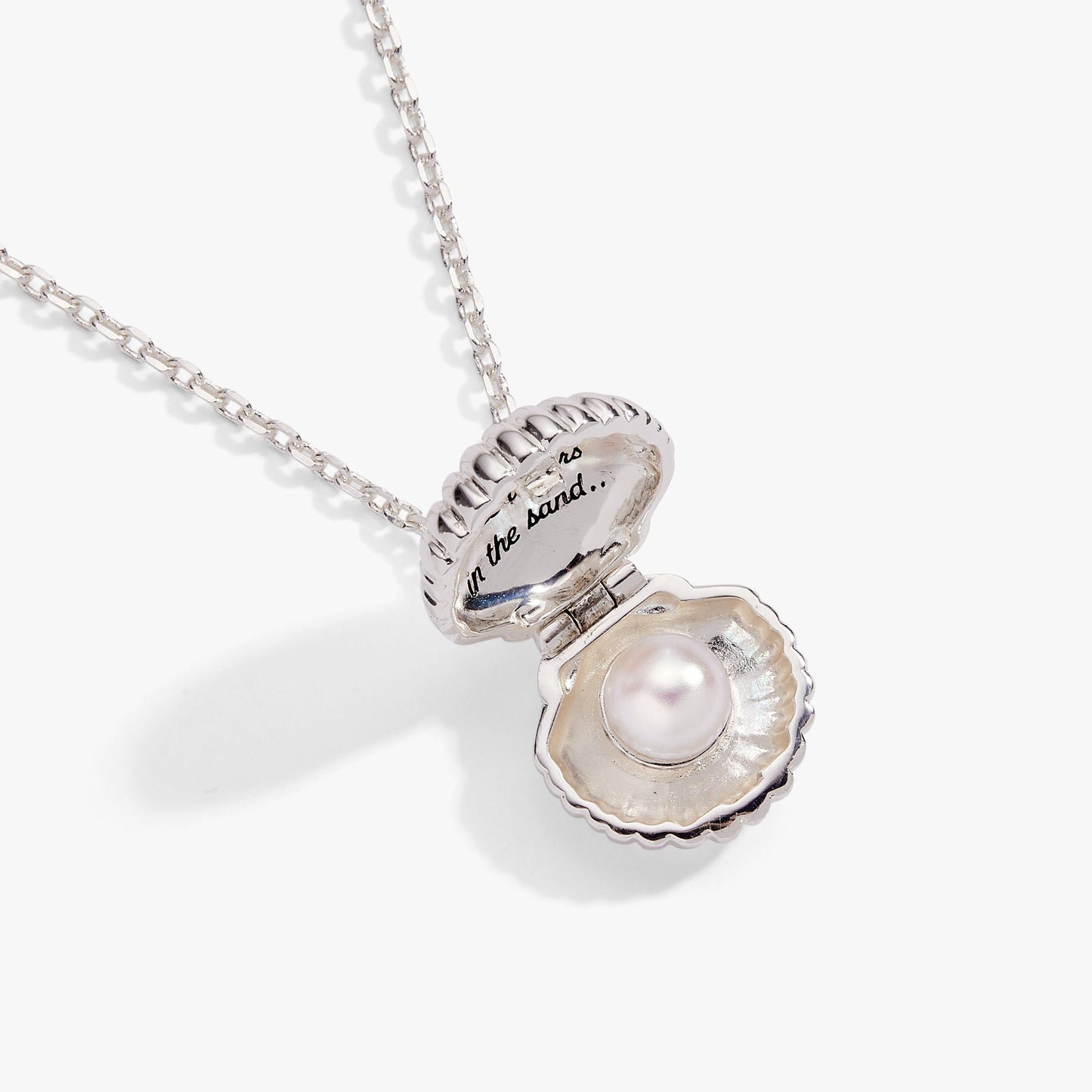 Salt + Sea 'Seashells Are Love Letters In The Sand' Seashell Locket Pendant Silver