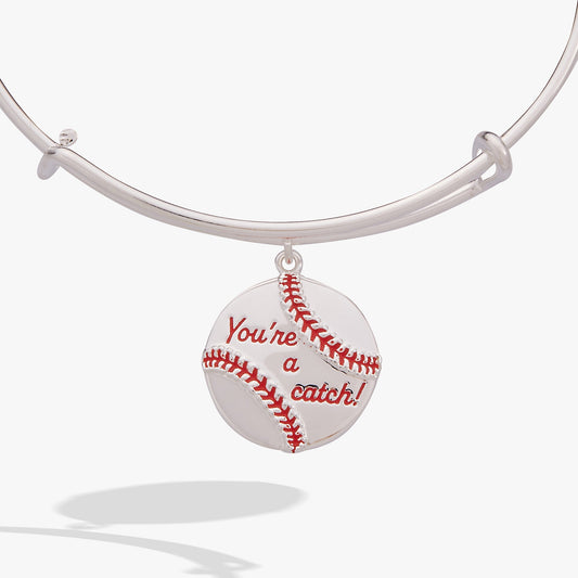 "You're a Catch" Charm Bangle Silver