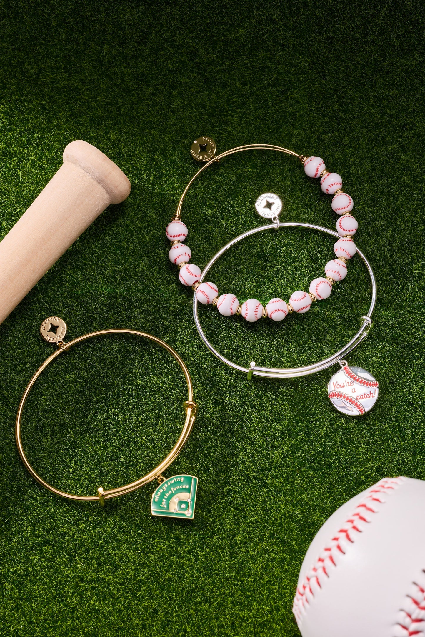 "You're a Catch" Charm Bangle Silver