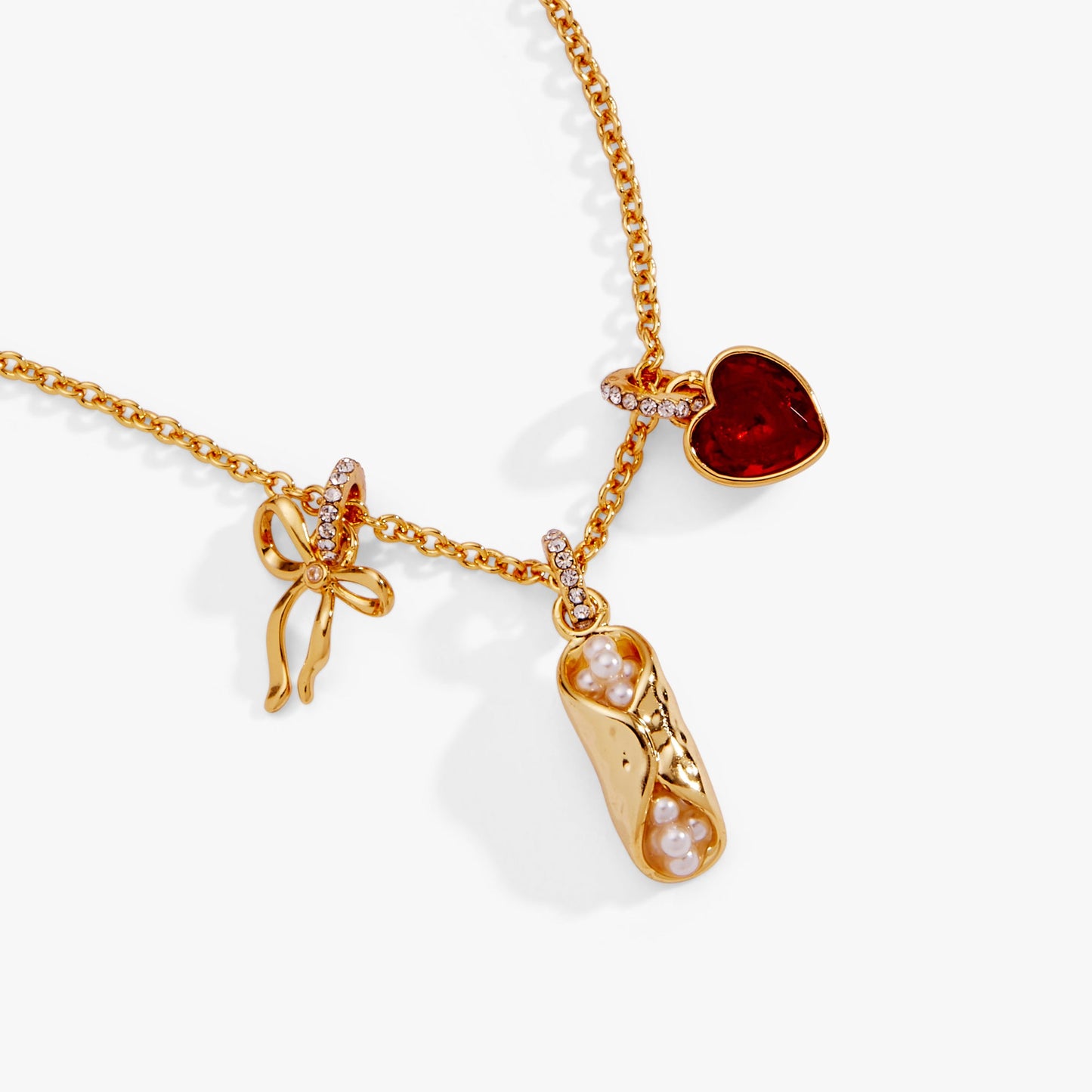 There Cannoli Be You Multi Charm Cluster Necklace Gold