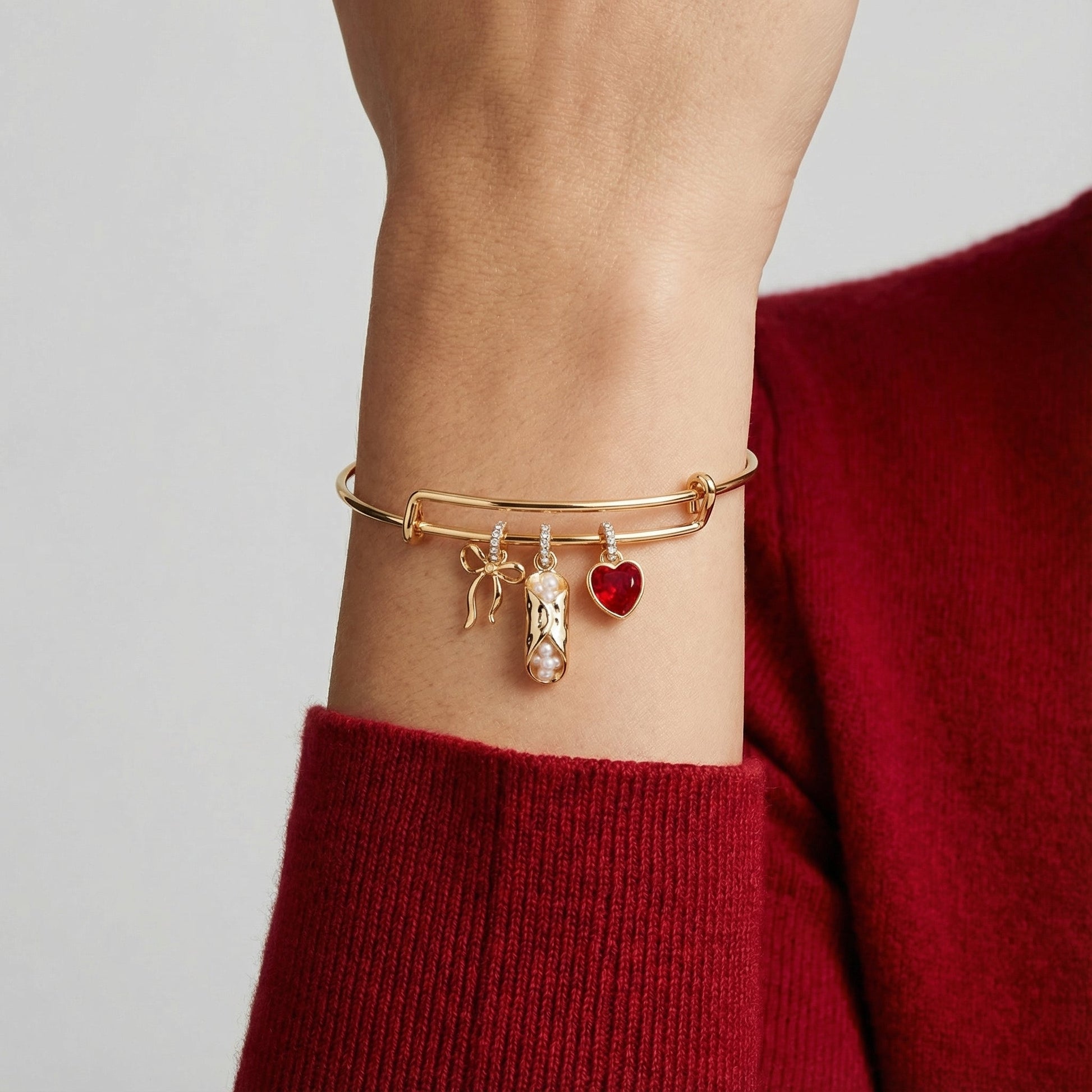 There Cannoli Be You Multi Charm Bangle Gold