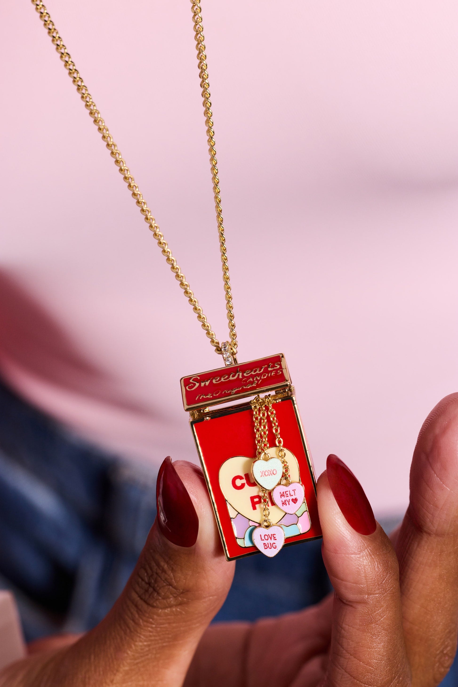 Sweethearts® Box Pendant Necklace Gold