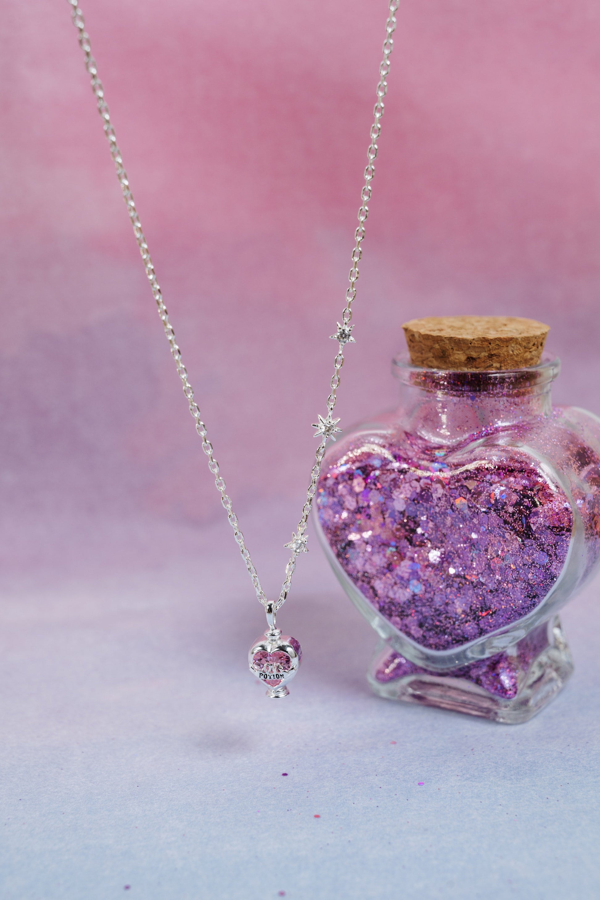 Harry Potter™ Love Potion Crystal Pendant Necklace Silver