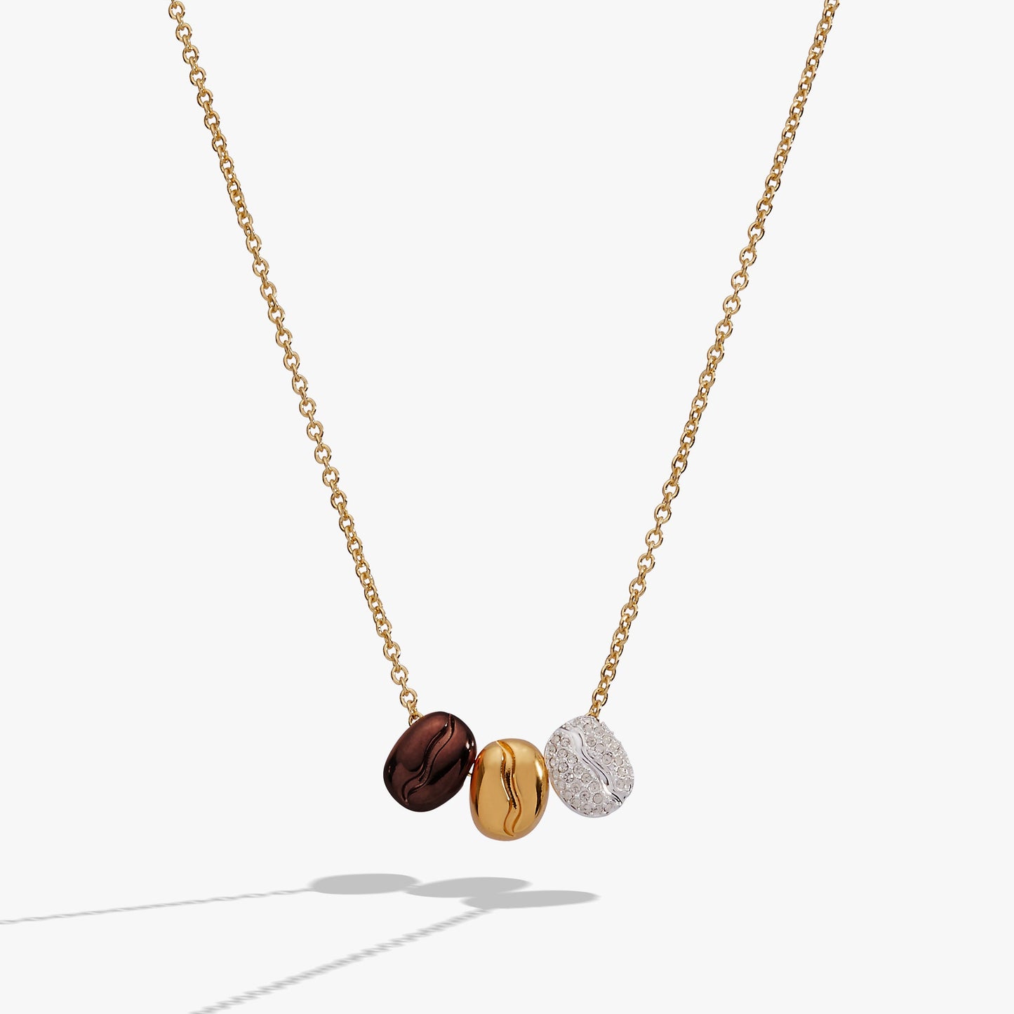 Coffee Bean Necklace Tri-Tone