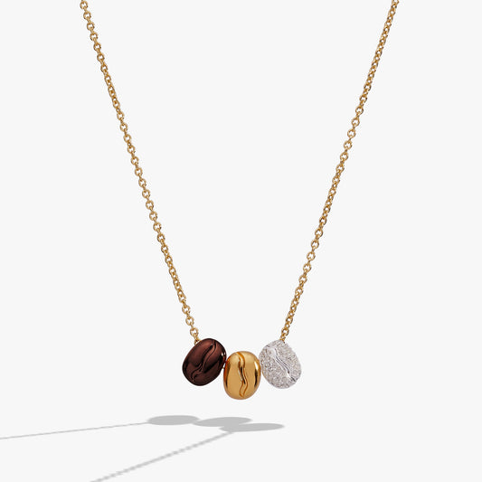 Coffee Bean Necklace Tri-Tone